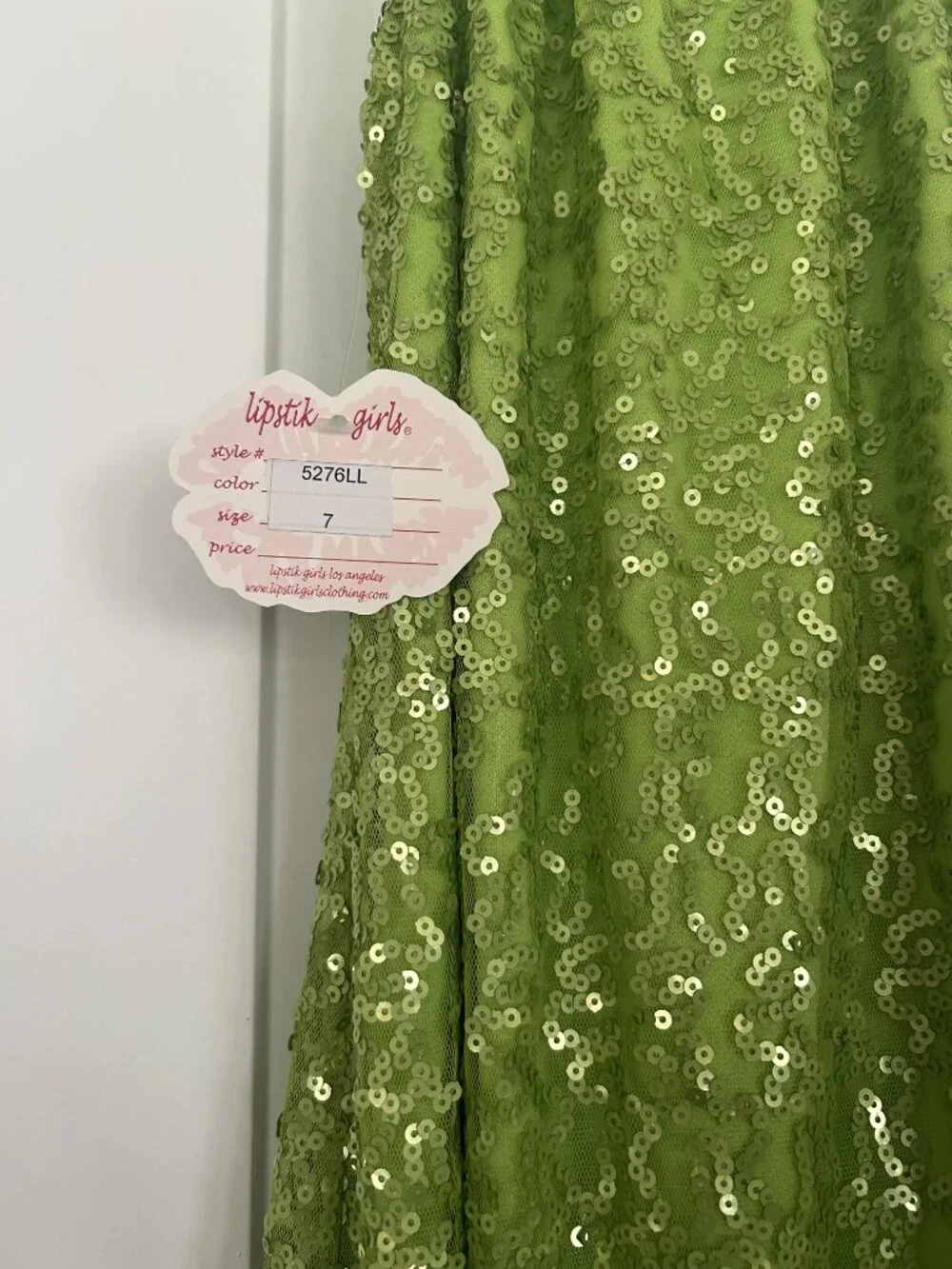 lipstick girls - Green Sequins Dress - Size 7 Girls - Brand New with Tags - Picture 5 of 12